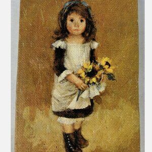 A Childs Offering Janet R Manco Hallmark Miniature Canvas Printed In Italy Mini